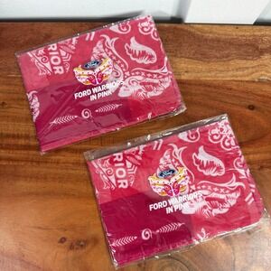 Ford Warriors in Pink Bandana Scarf Set of 2 Breast Cancer Awareness Pink White
